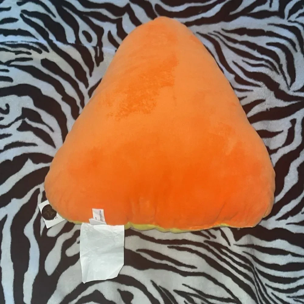 New with tags bullseye target plush candy corn Halloween decor throw pillow